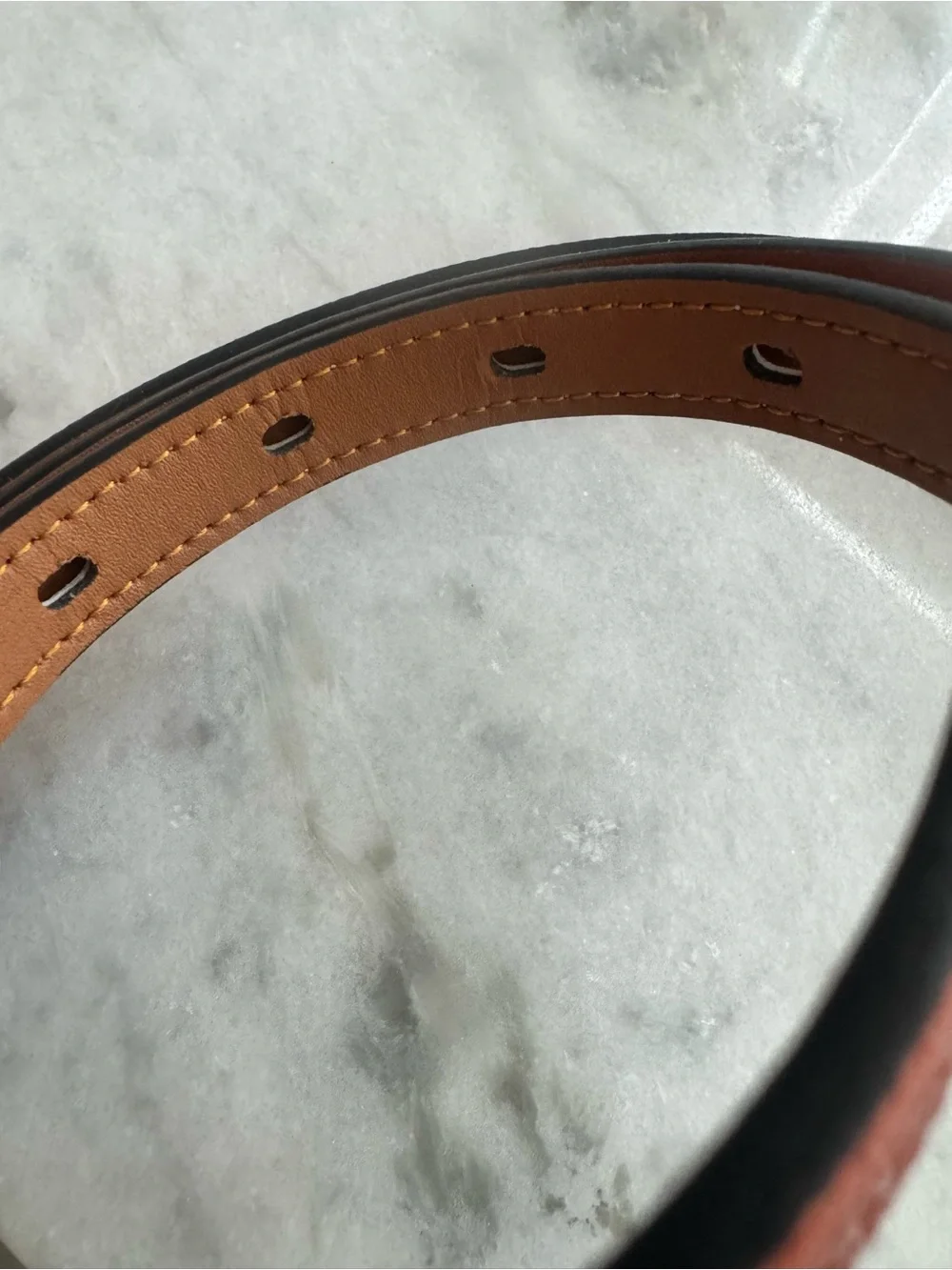Hermès Orange and gold belt with a classic lock